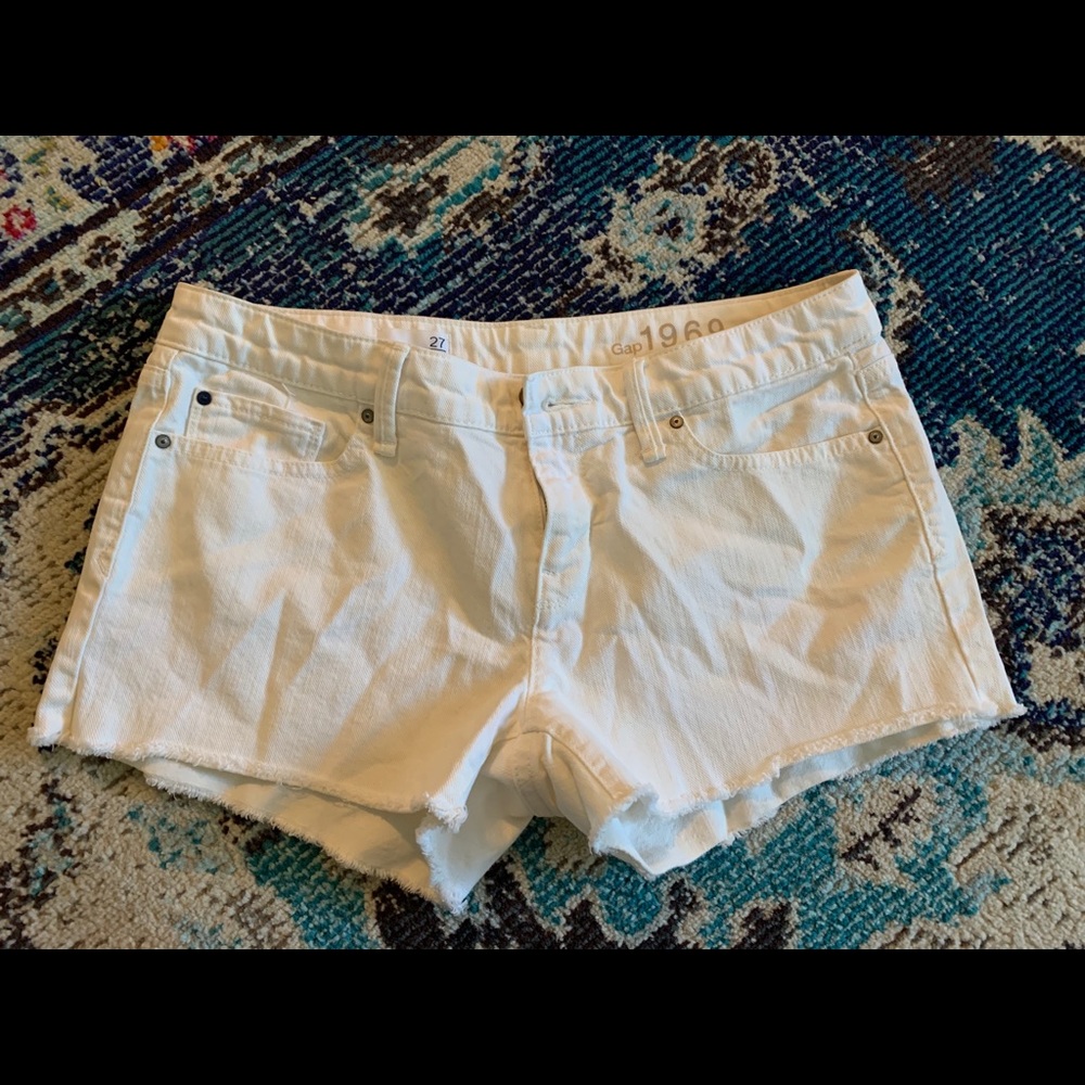 White jean shorts